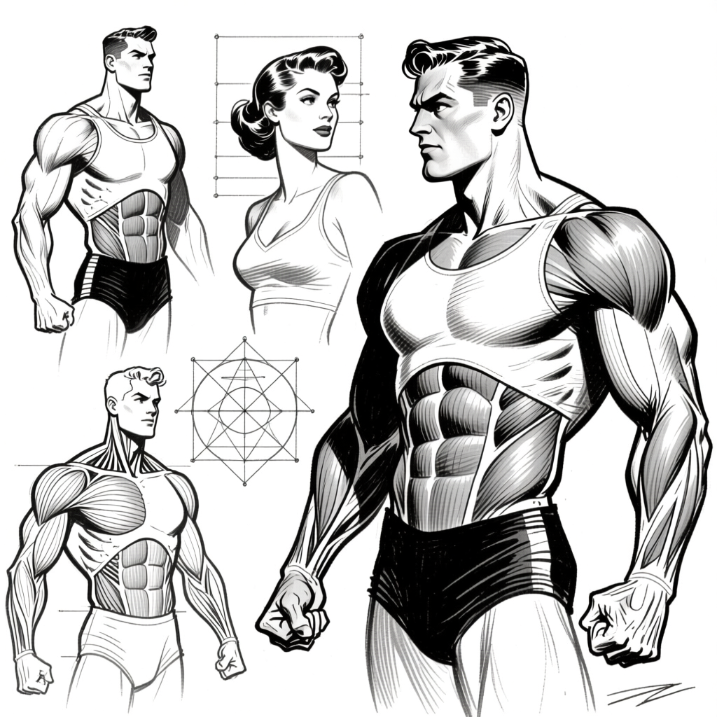 Hero and heroine — geometric overlay