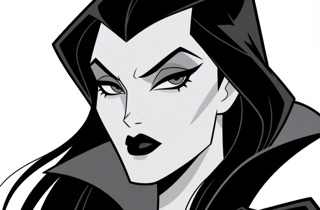 Female villain face — styled