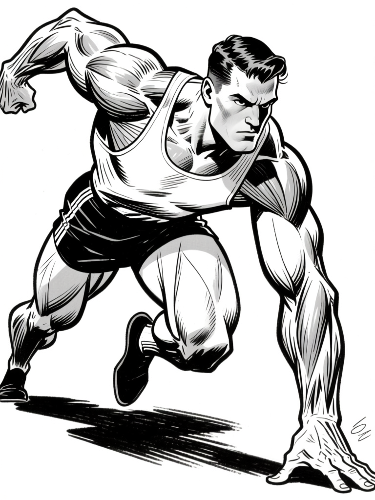 Running figure — extreme lean