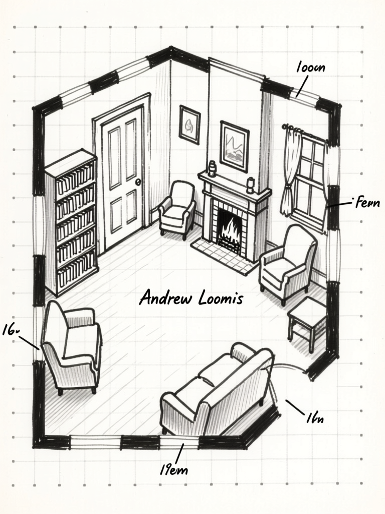 Room in one-point perspective
