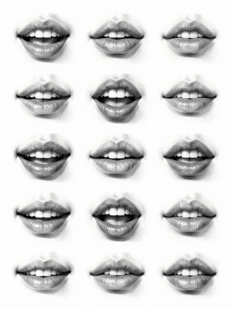 Lips reference — 15 variations