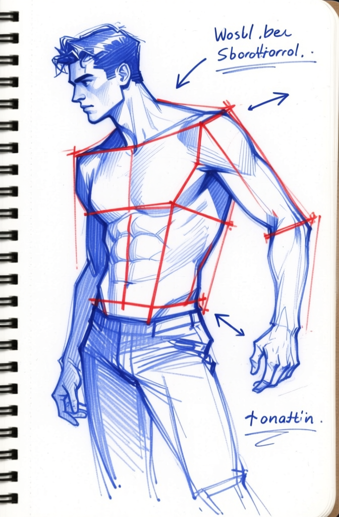 Sketchbook study — line quality visible