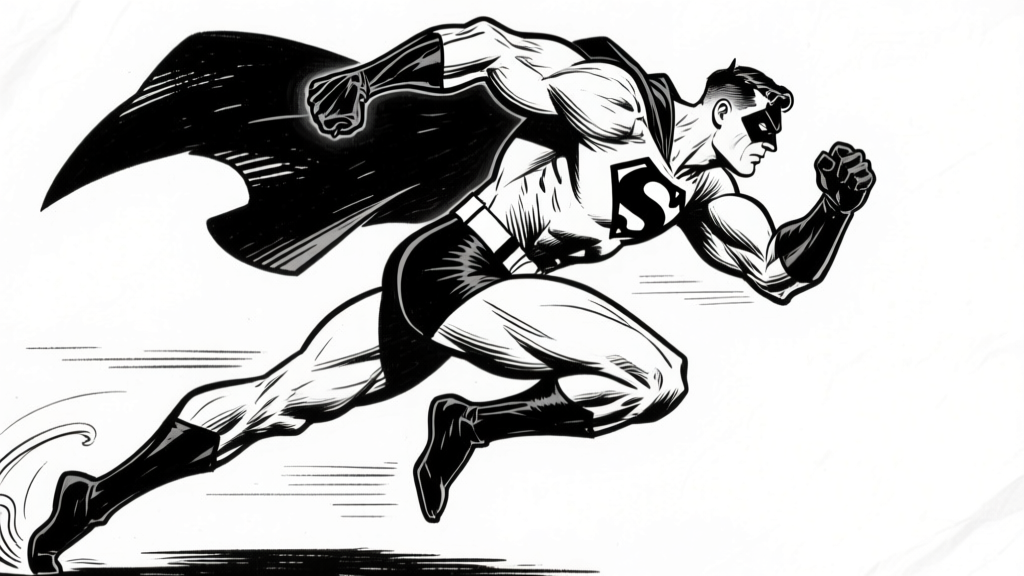 Flying figure — legs streamlined