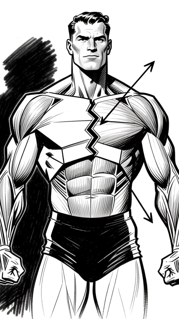 Standing hero — proportional read