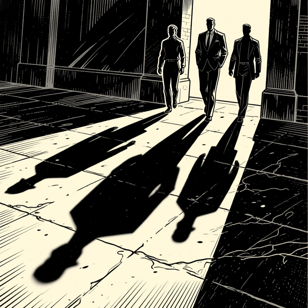 Two figures — dramatic shadow composition