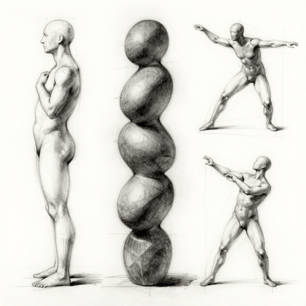 Stacked sphere proportions model