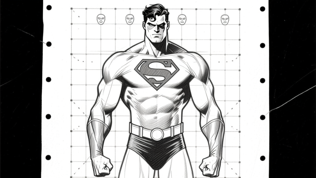 Superhero figure in construction