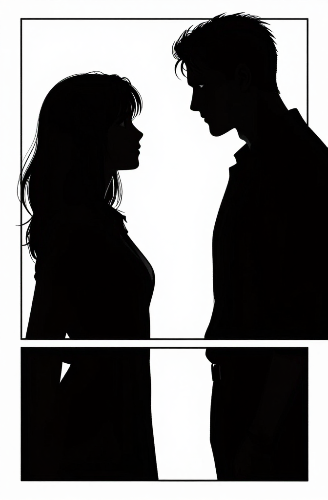 Two silhouettes — panel composition