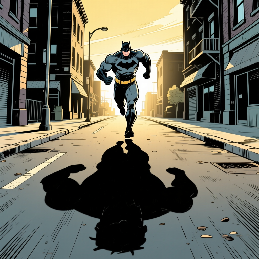 Hero running — city street