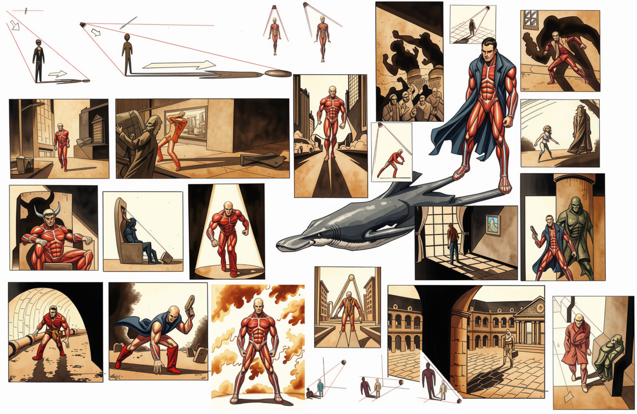 Figure reference collage — moodboard