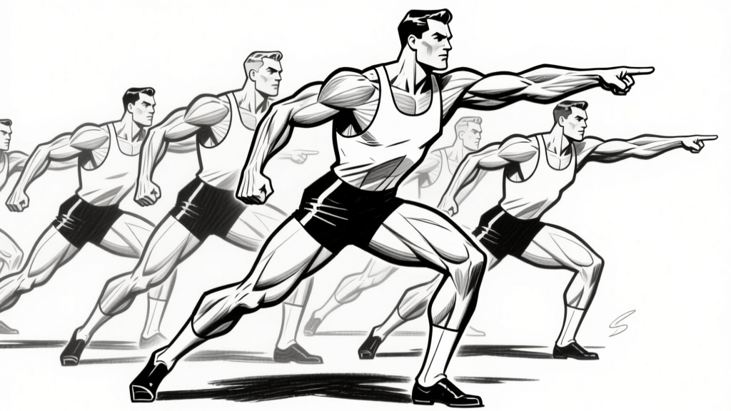 Running figures — triangle patterns in motion