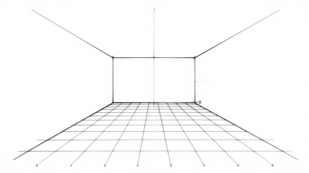 Clean one-point perspective grid