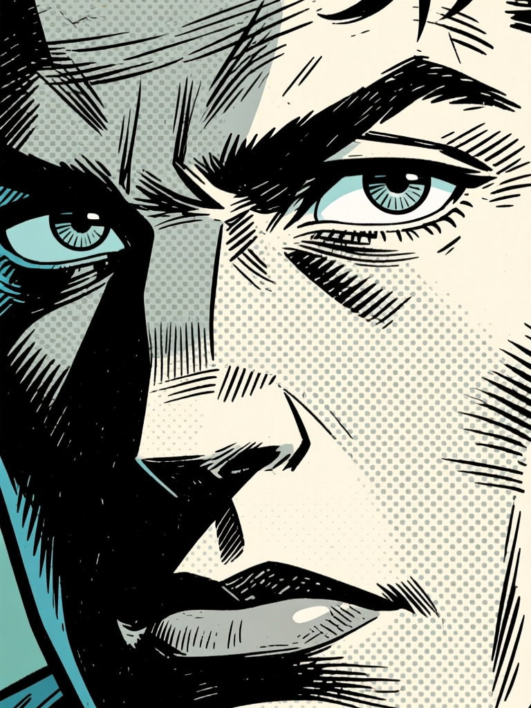 Closeup eyes — dramatic comic style