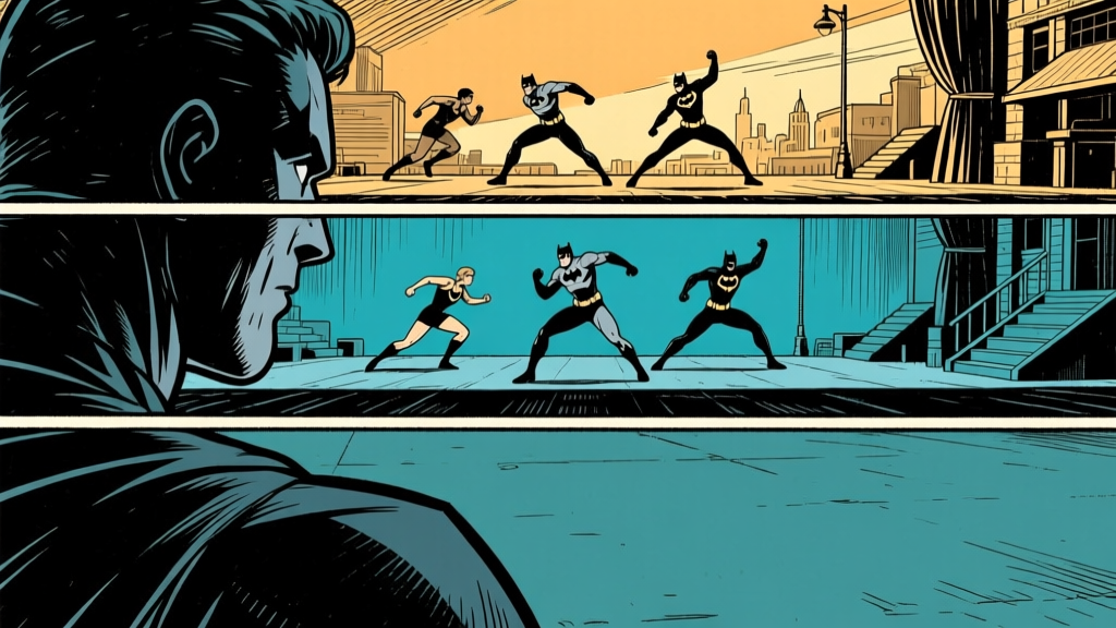 Action fight panel — colored
