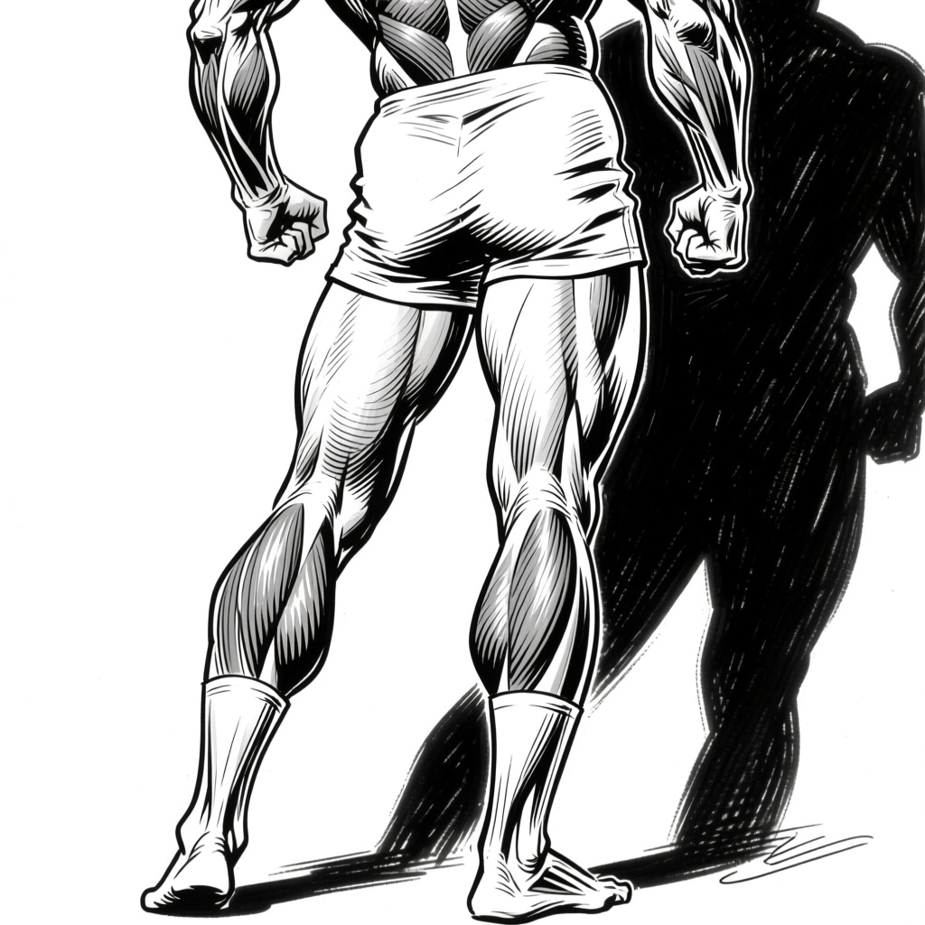 Standing figure — back visible from side