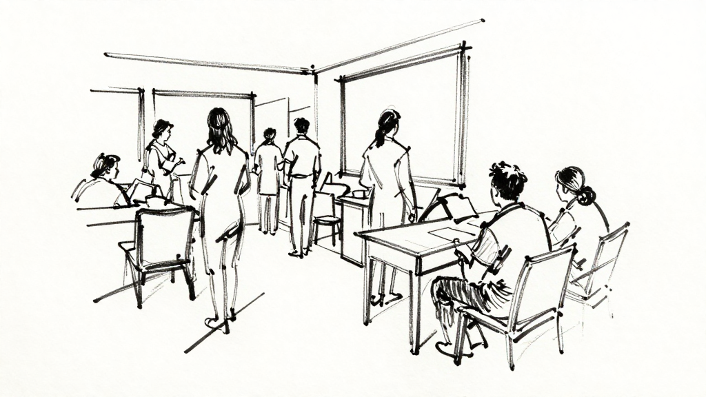 Life drawing class — session scene