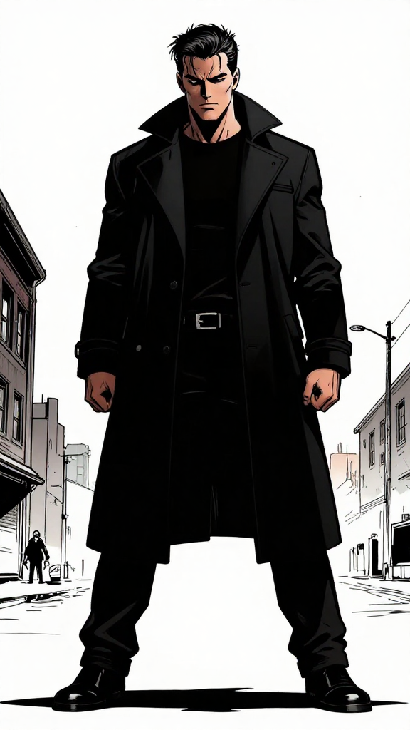 Clothed figure — long coat