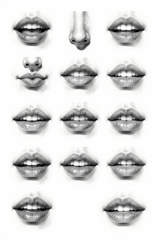 Lips and nose studies