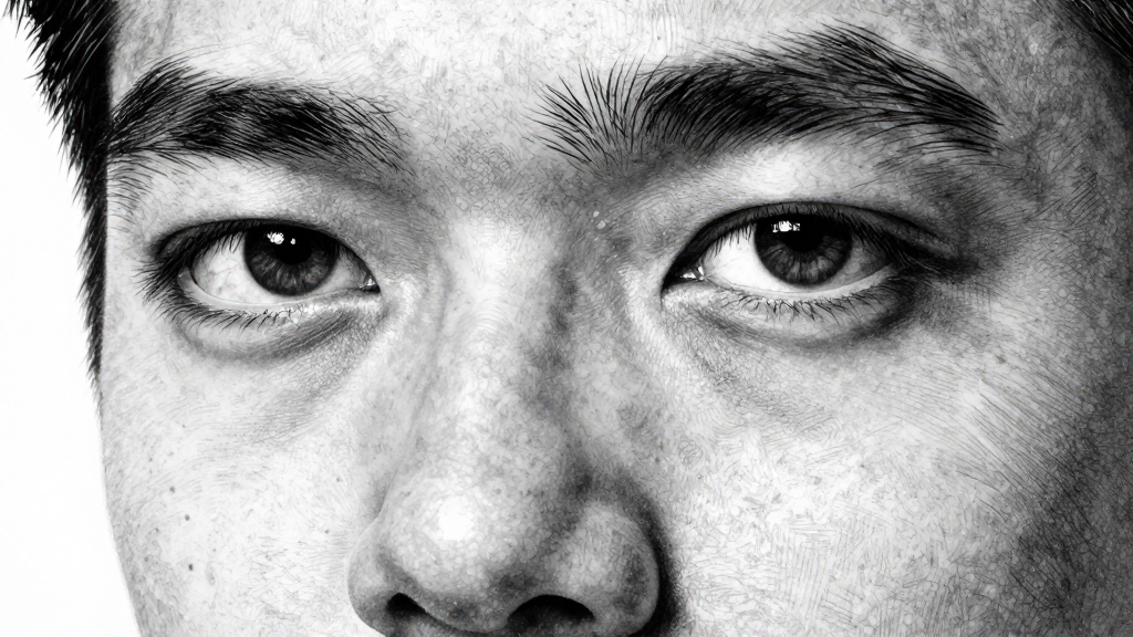 Dramatic eyes closeup — brow and shadow