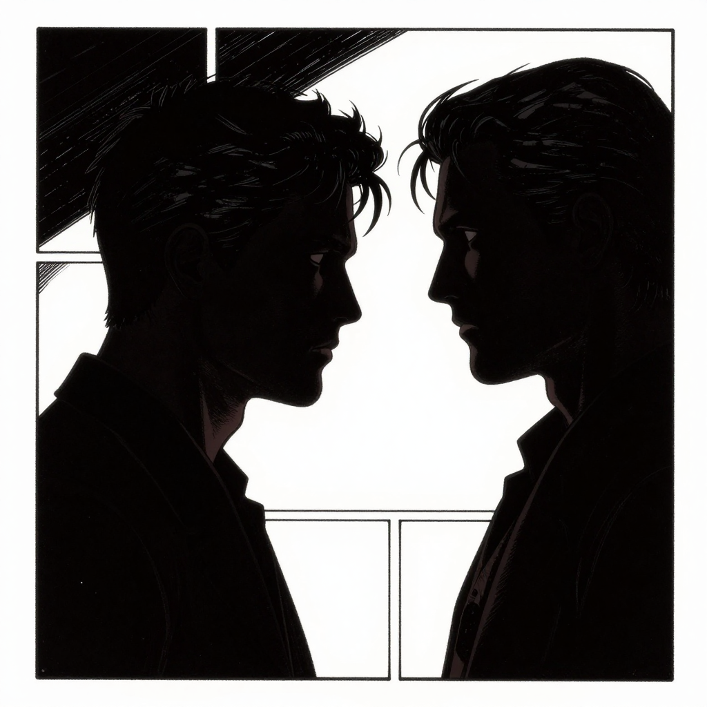 Two silhouettes — panel face-off