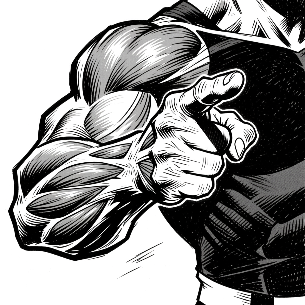 Arm and fist — extreme close-up