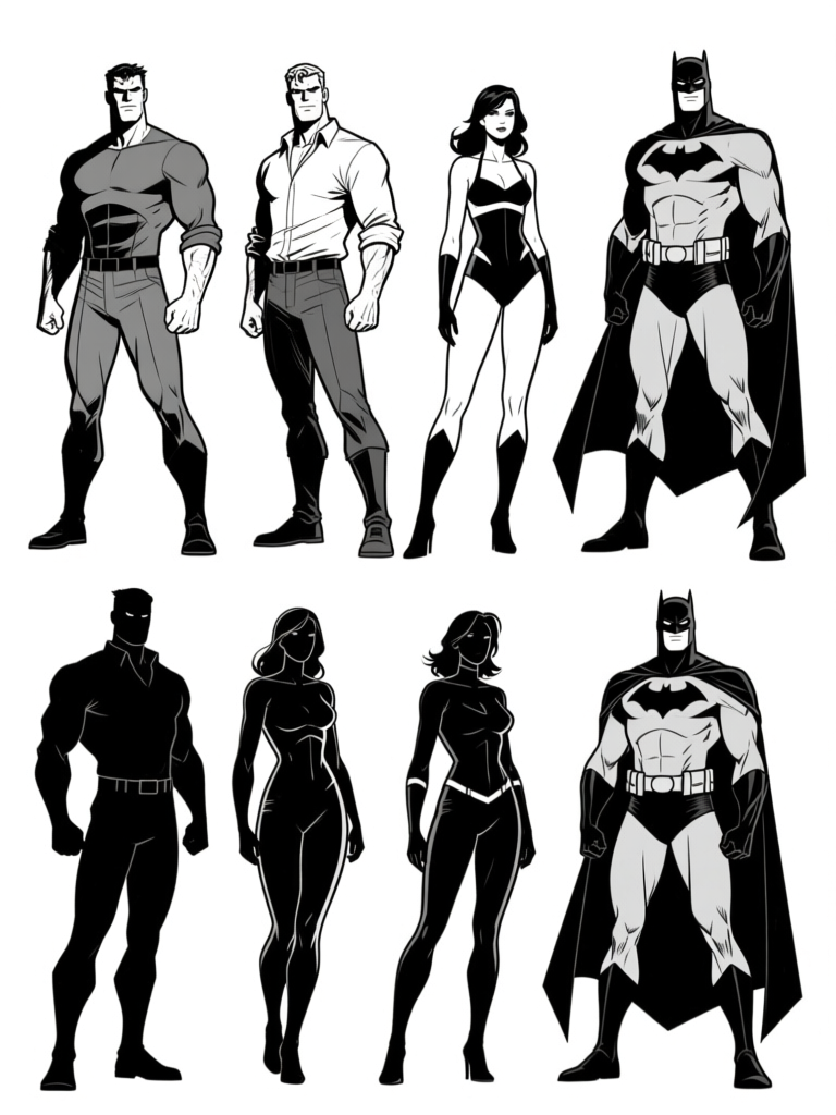 Hero group lineup — ink