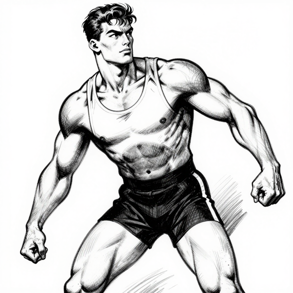 Figure action stance — ink