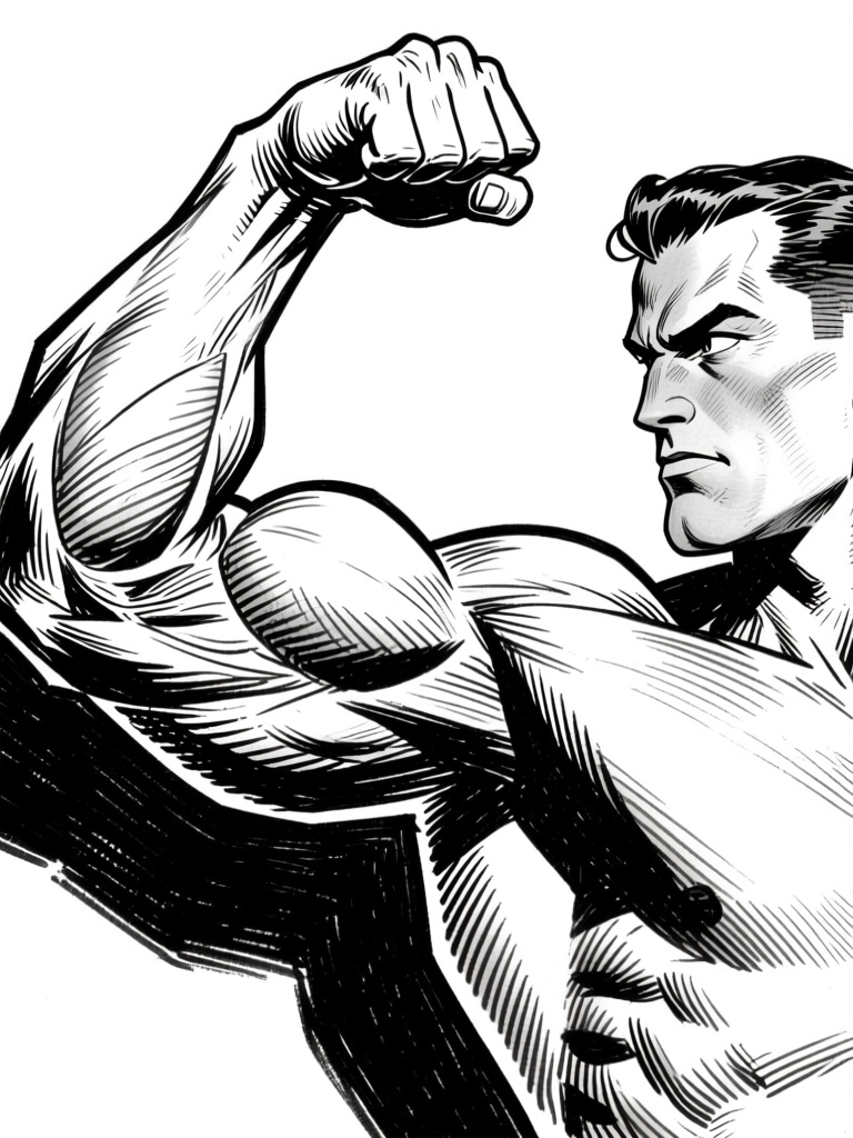 Arm and bicep — close-up flex
