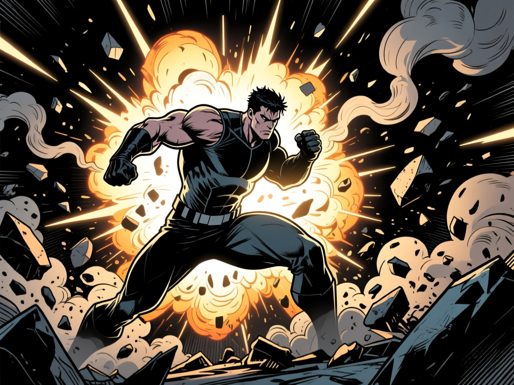 Action figure — explosion colored