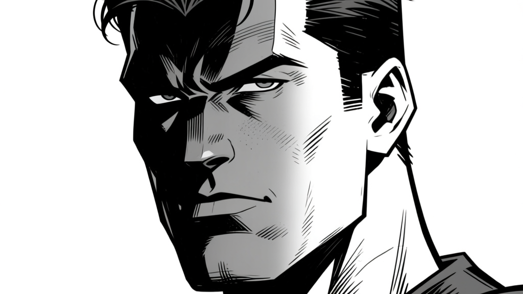Dramatic face — hero ink