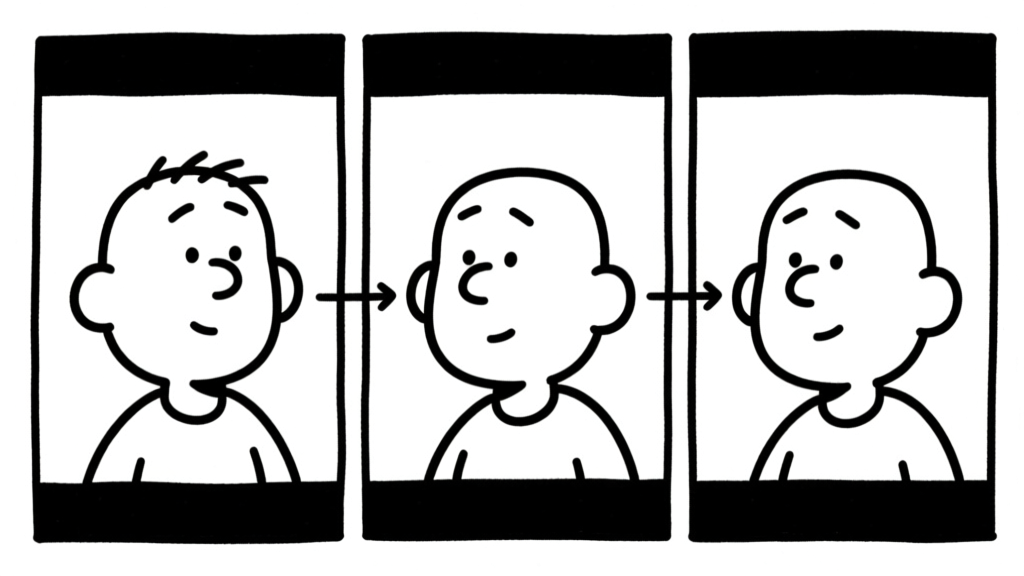 Panel-to-panel storytelling from simple to complex