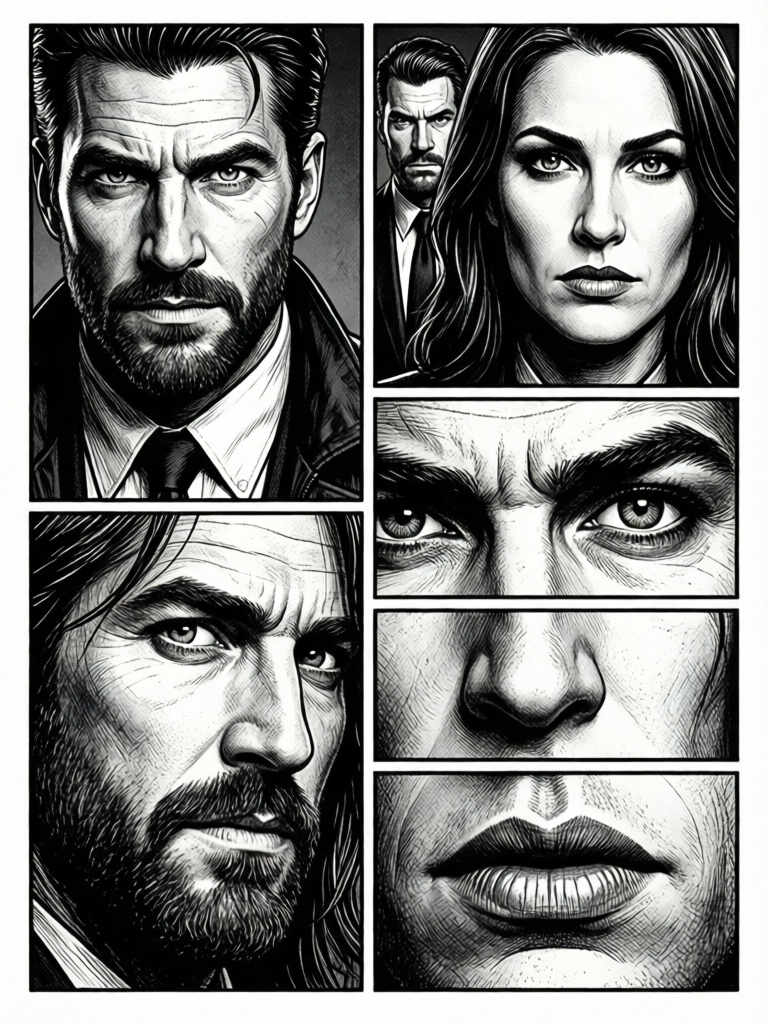 Four character face grid
