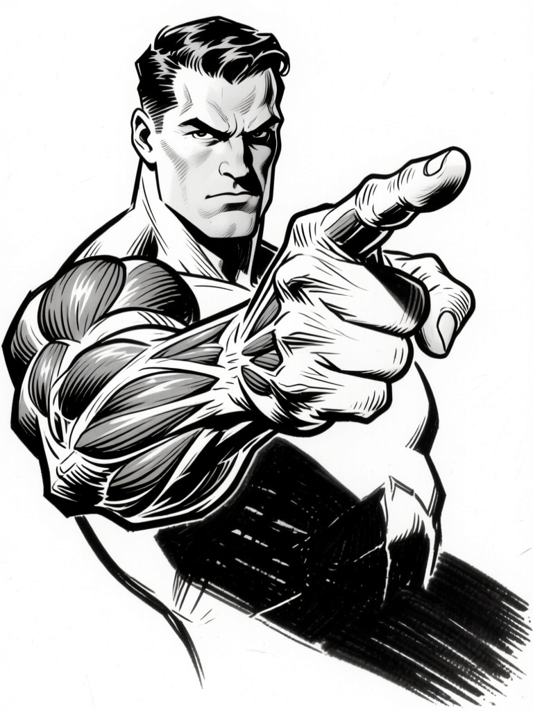 Hero pointing — power pose