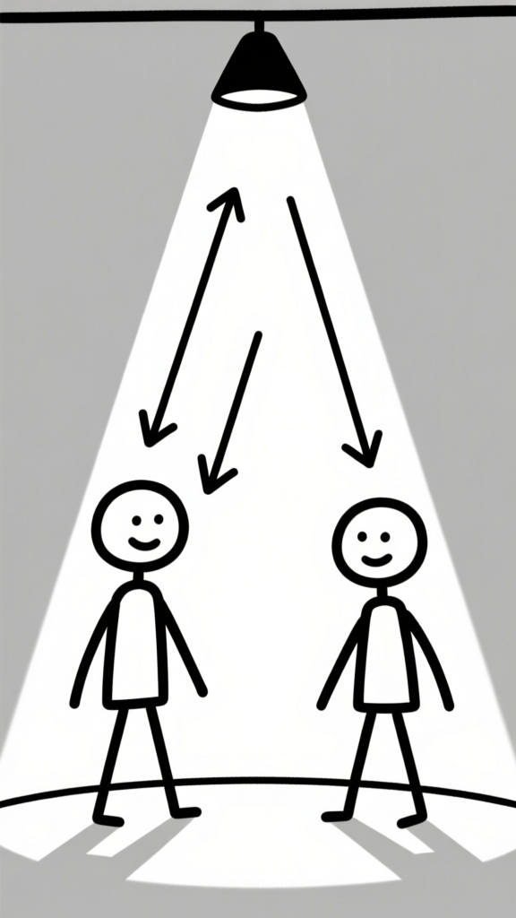 Spotlight diagram — stickfigures 2