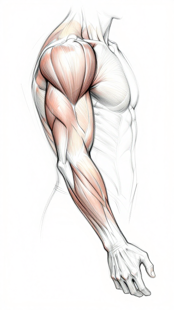 Arm anatomy — colored study