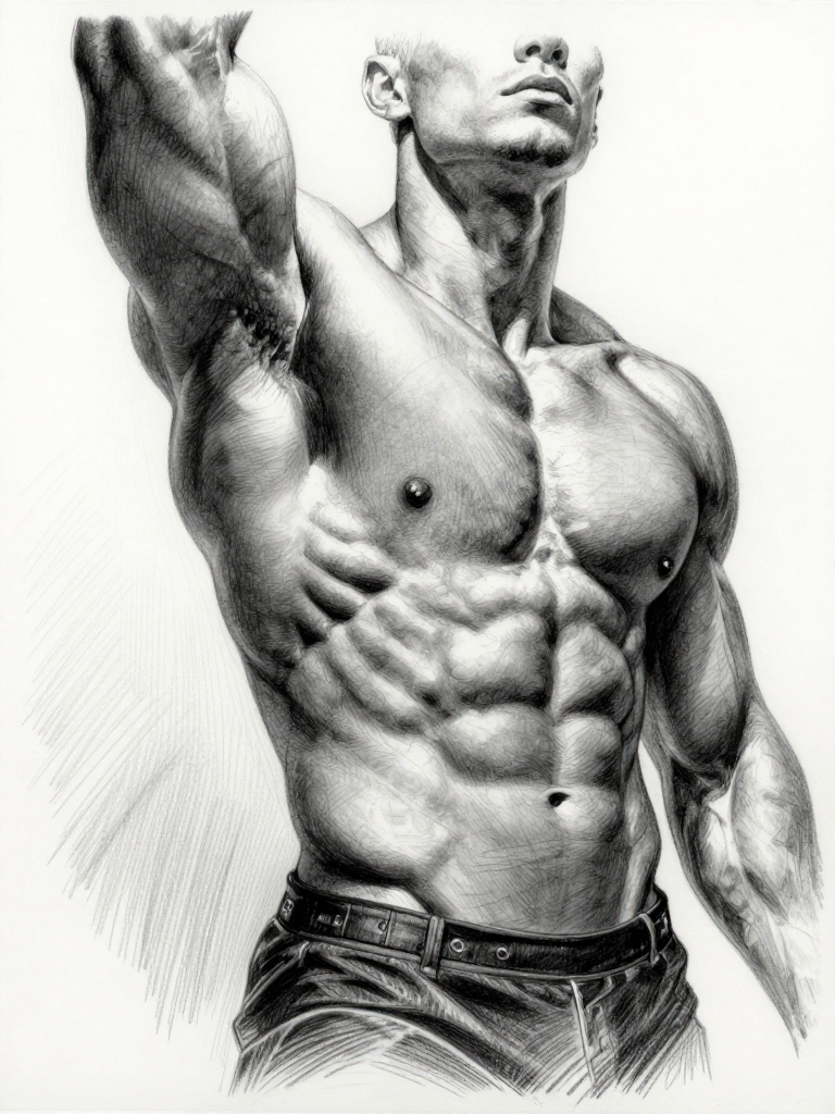 Classical torso — obliques visible