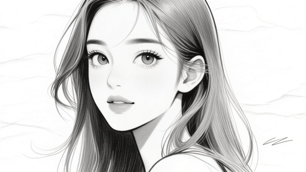 Female face — soft style