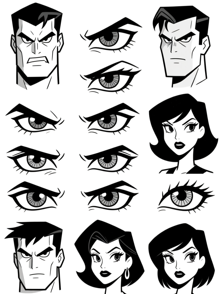 Eye expression grid — multiple types