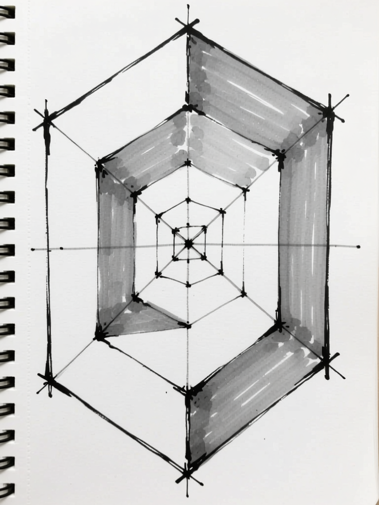 Hexagonal geometric — perspective study