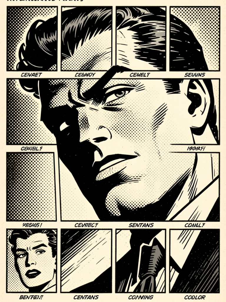 Comic panels — face close-up