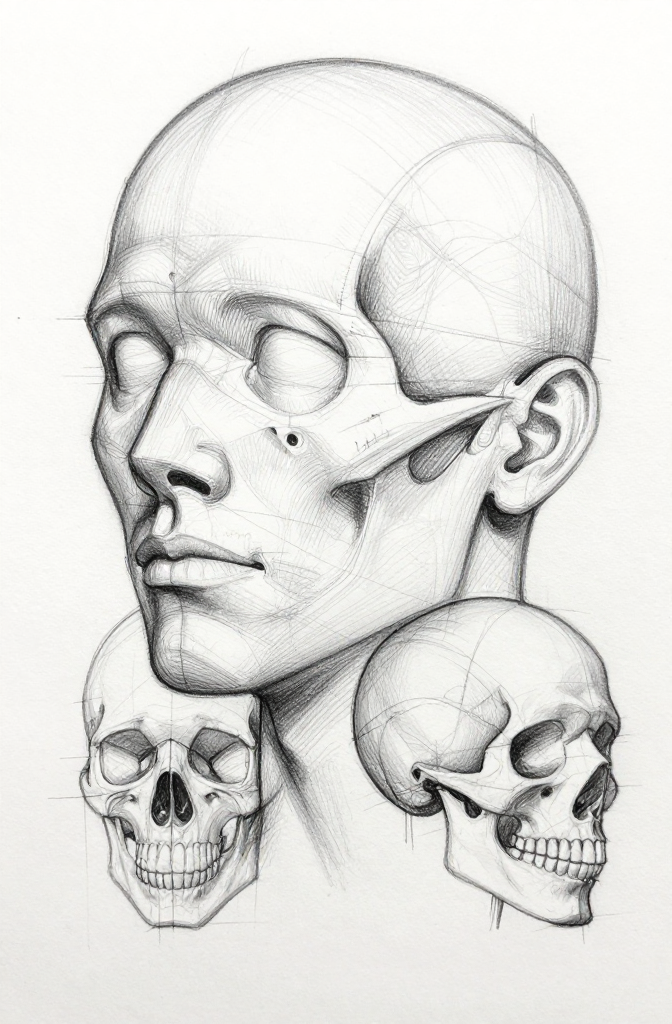 Head and skull — overlay study