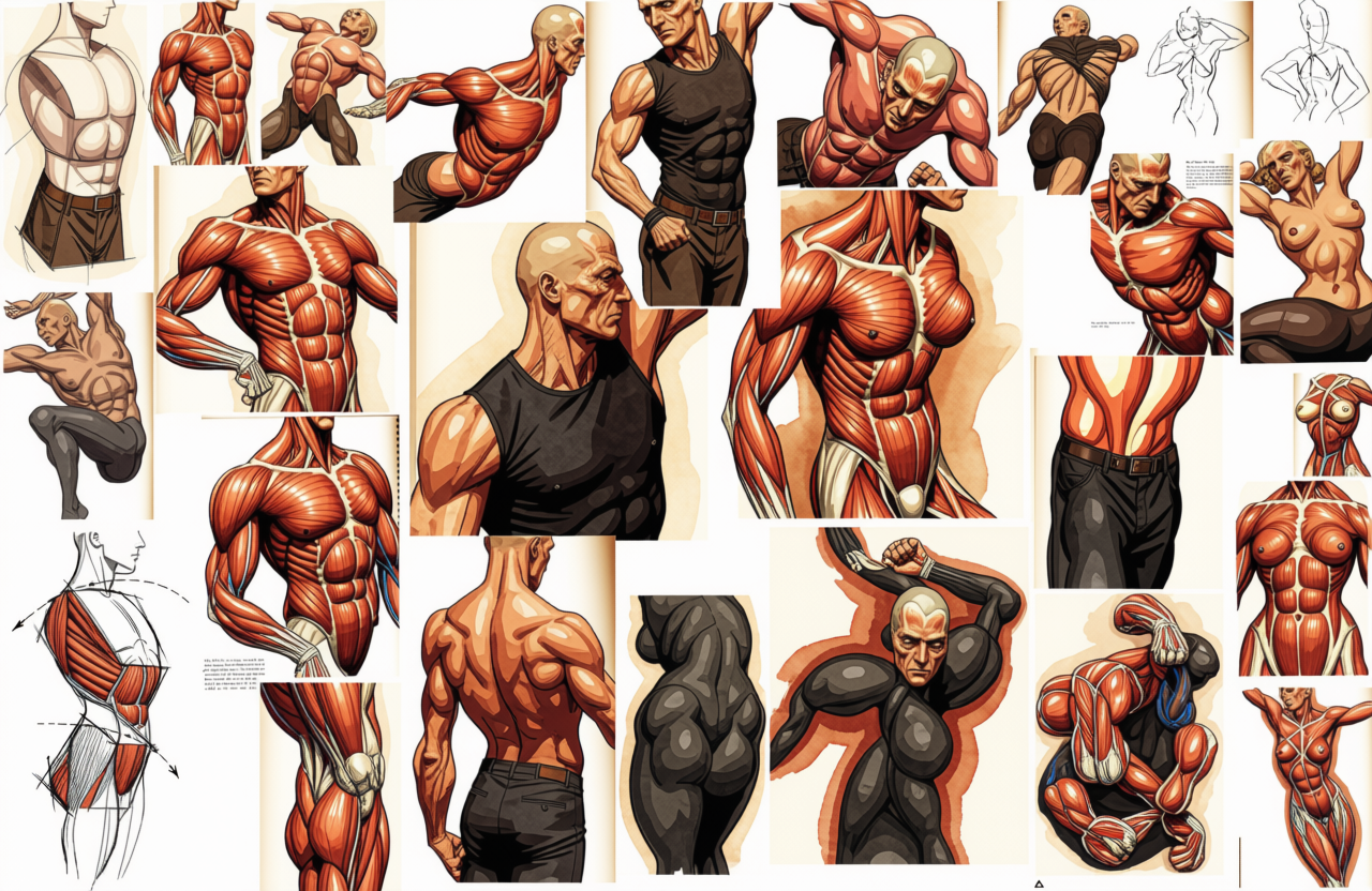 Anatomy reference collage — full body