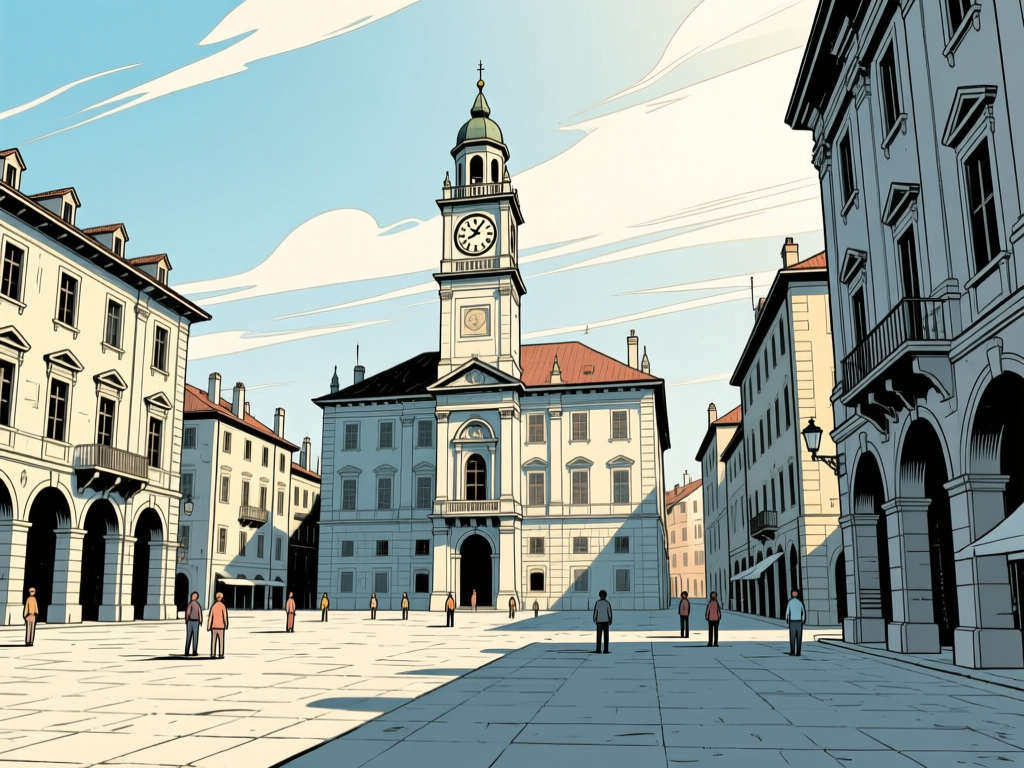 Street scene — comic-style perspective