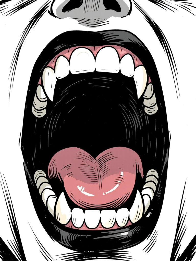 Mouth — extreme close-up open