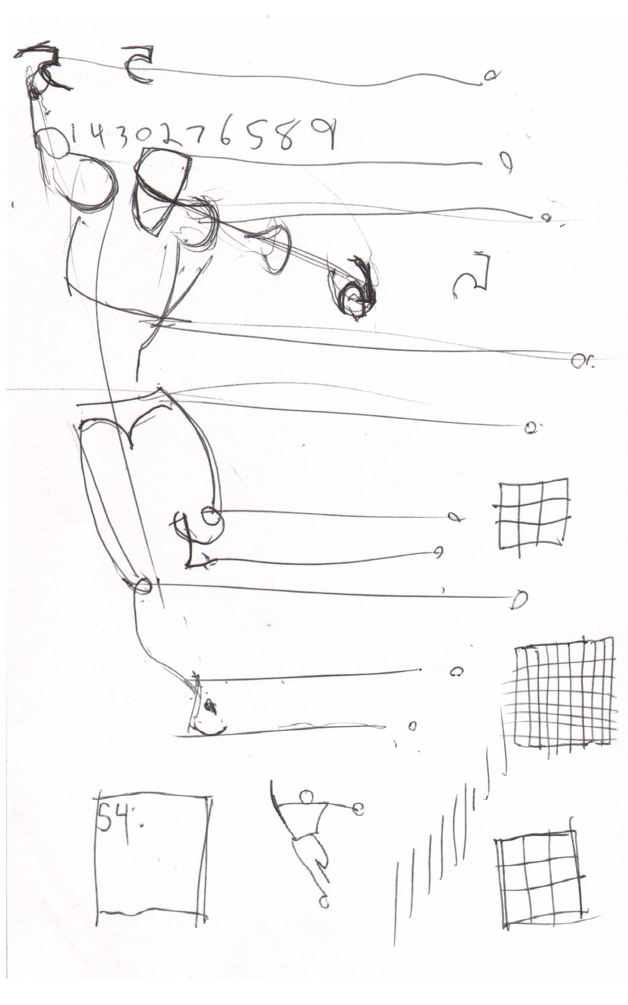 Figure with digit annotations and grid