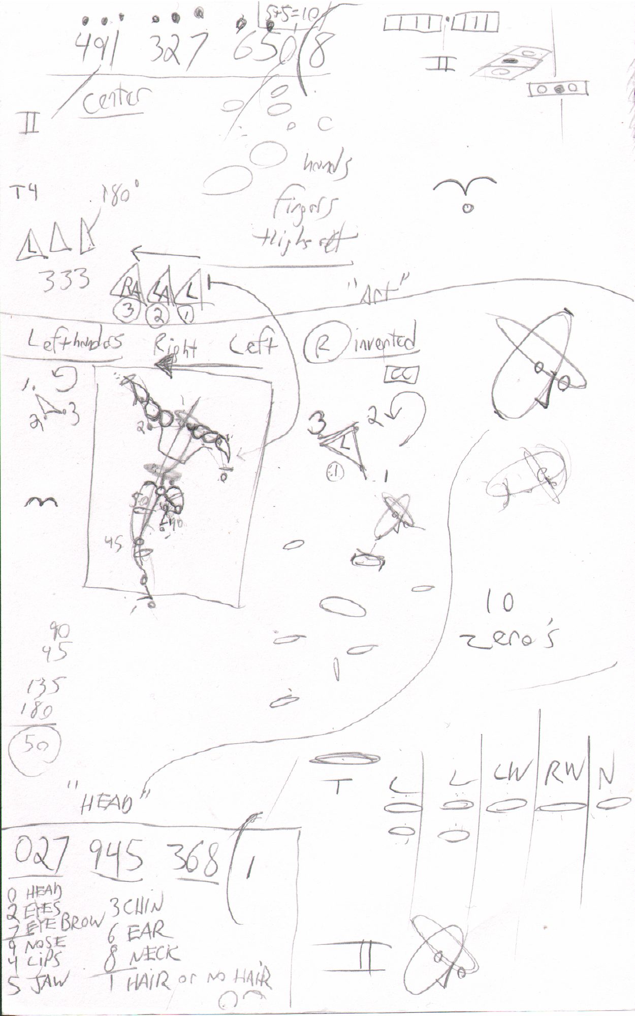 Number 2 leg geometry — center, triangles