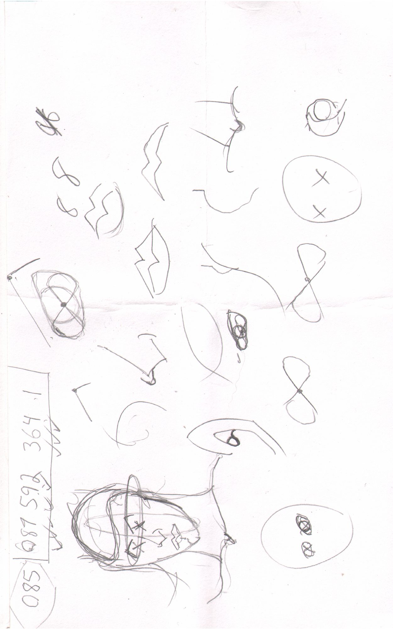 Eye/lip/feature shape vocabulary page
