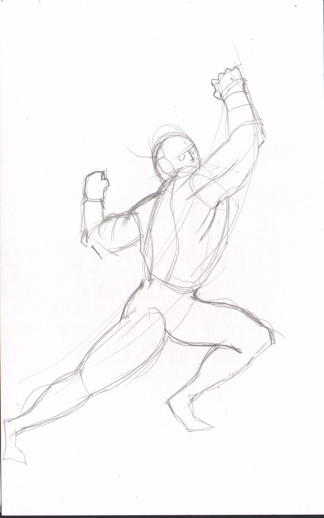 Action pose — lunge/attack stance
