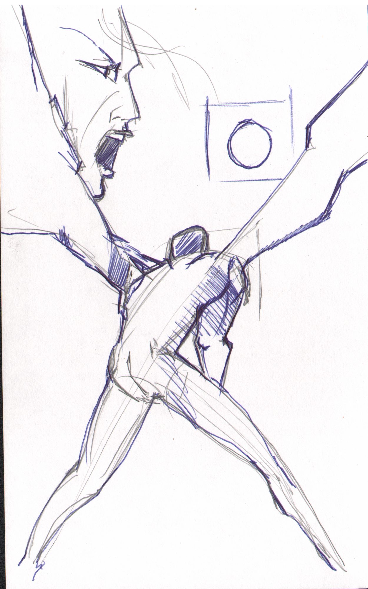 Two figures overlapping — space/composition