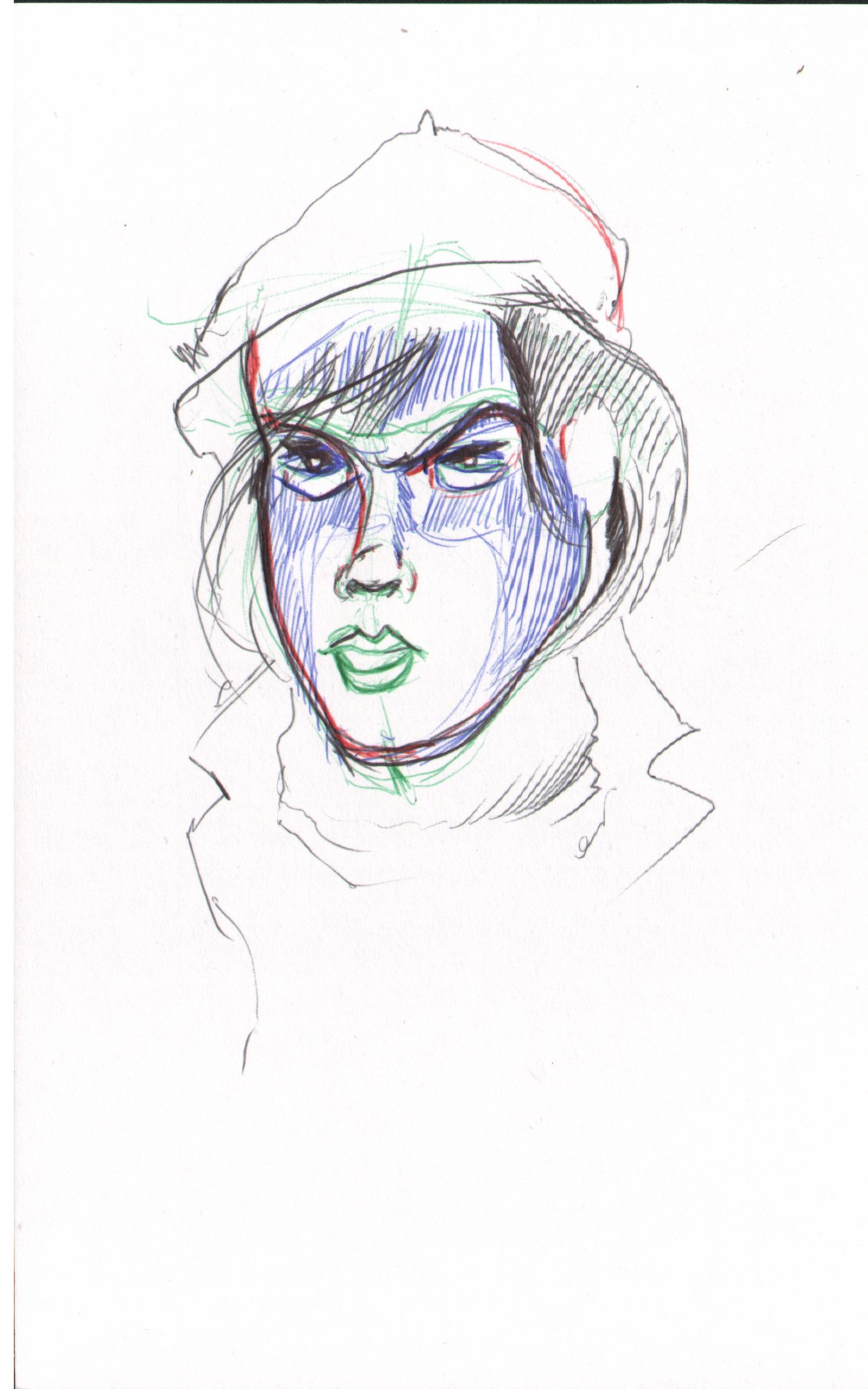 Face with color zone overlay — face sequence